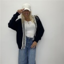 cardigan con bordo a righe contrast